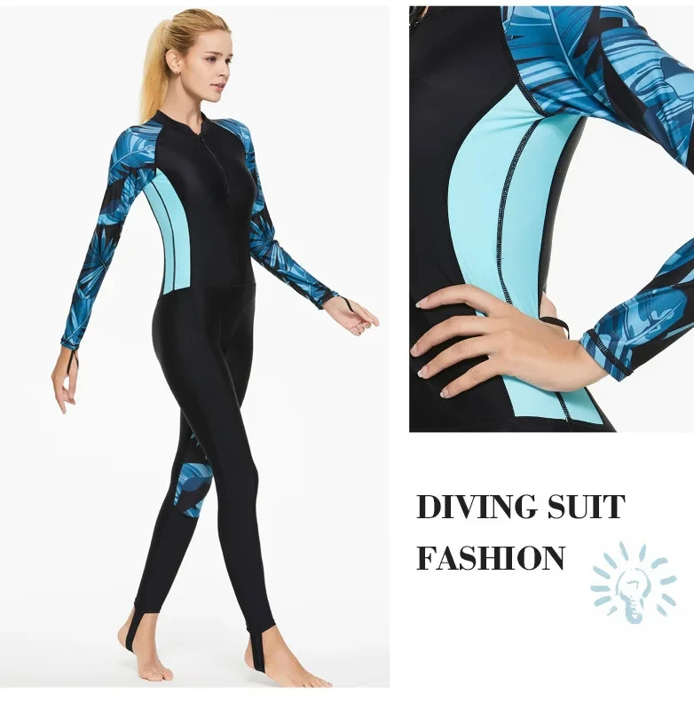 SBART Diving Suit Long Sleeved Sun Protection Swimsuit Women's Swimming Snorkeling Flesh Shielding and Slimming Swimsuit