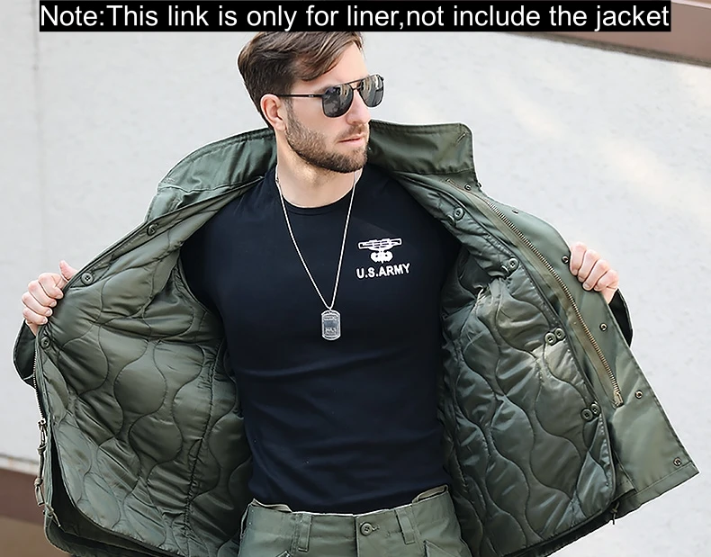 Field Tactical M65 Windbreaker Jacket Inner Lining with Pockets M43 M51 Warm Cotton Coat Liner Outdoor Hiking Climbing Clothes