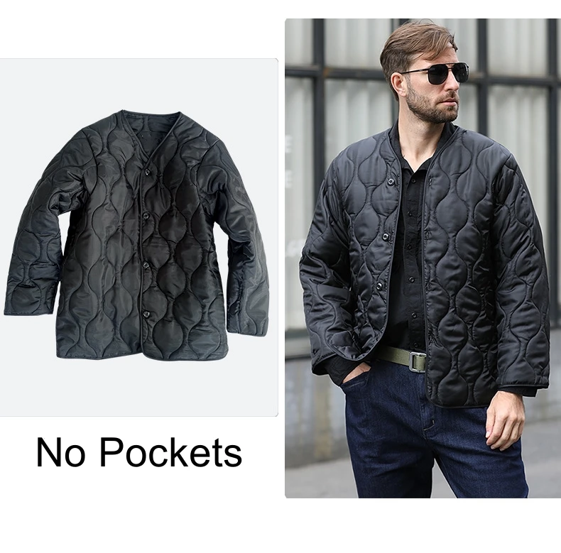 Field Tactical M65 Windbreaker Jacket Inner Lining with Pockets M43 M51 Warm Cotton Coat Liner Outdoor Hiking Climbing Clothes
