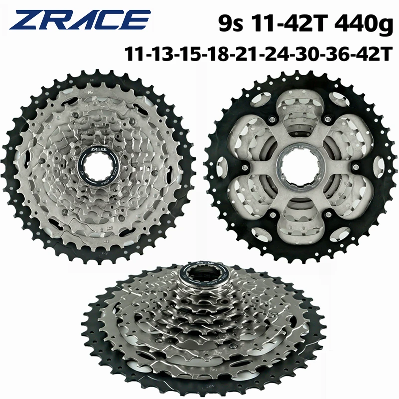 ZRACE Bicycle Cassette 9 Speed MTB Bike Freewheel 11-40T / 11-42T, 9s CASSETTE