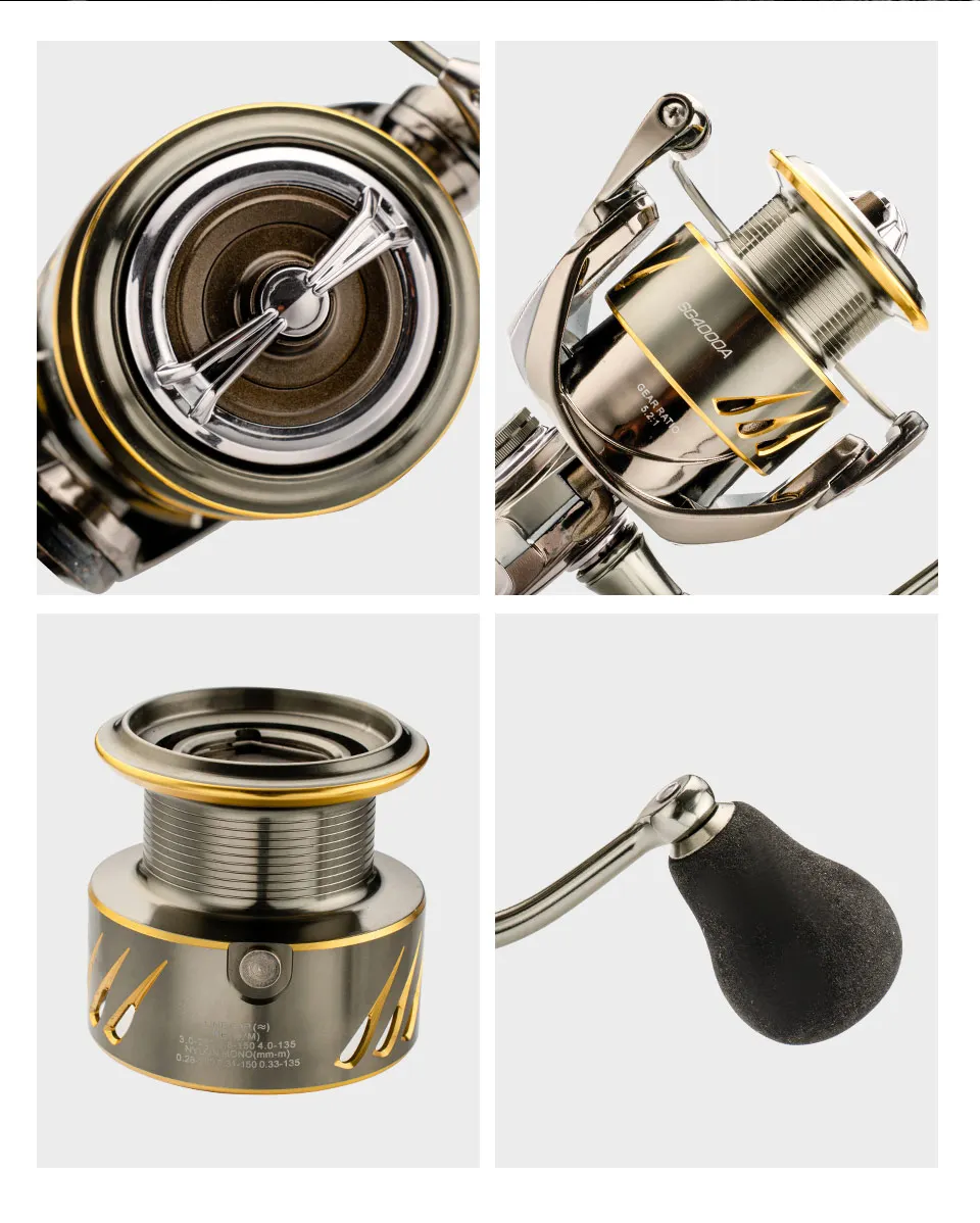Fishing Reel 1000-6000 5.2:1 9+1BB Fishing Reels MAX Drag 10-25KG Power Spinning Reel Metal body Reel For Seawater Reel