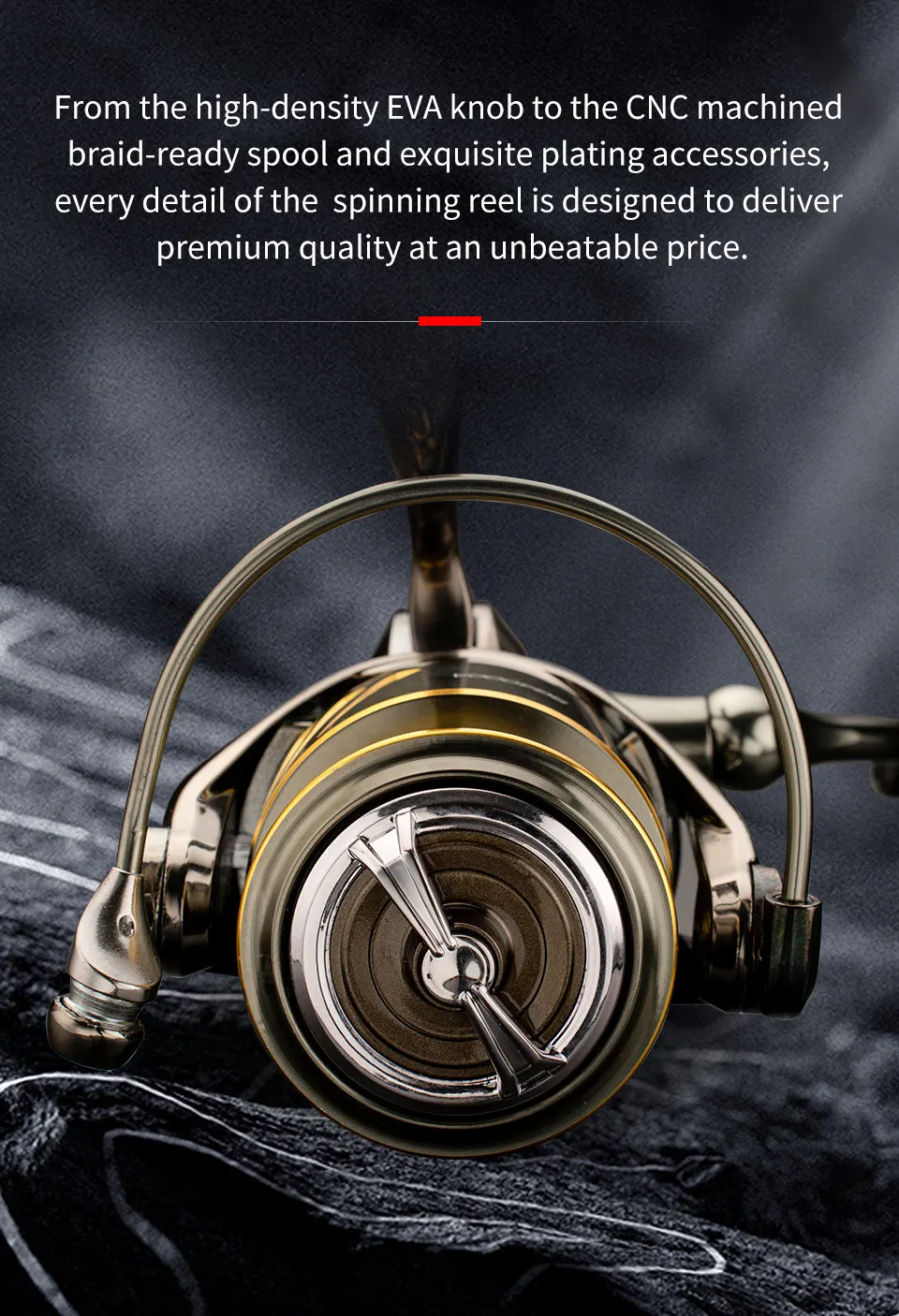 Fishing Reel 1000-6000 5.2:1 9+1BB Fishing Reels MAX Drag 10-25KG Power Spinning Reel Metal body Reel For Seawater Reel