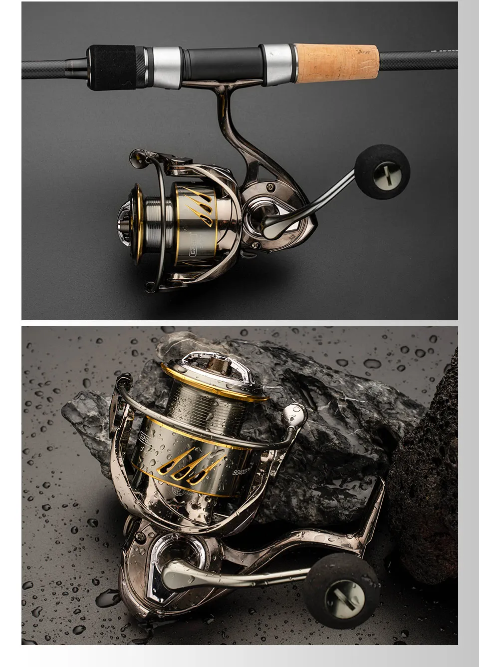 Fishing Reel 1000-6000 5.2:1 9+1BB Fishing Reels MAX Drag 10-25KG Power Spinning Reel Metal body Reel For Seawater Reel