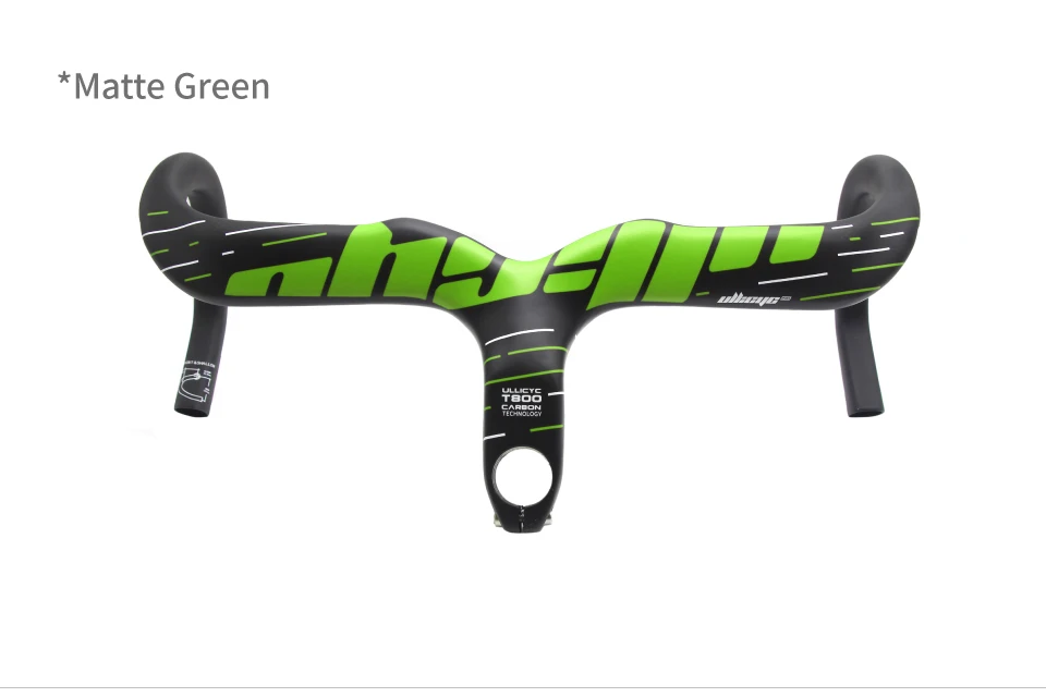 ULLICYC-Integrated Carbon Road Bicycle Handlebar, T800, 28.6mm, Gloss/Matte, Internal Routing, Superlight Bike Accessories