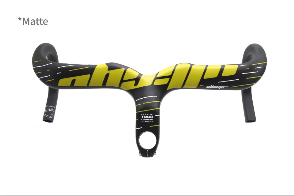 ULLICYC-Integrated Carbon Road Bicycle Handlebar, T800, 28.6mm, Gloss/Matte, Internal Routing, Superlight Bike Accessories