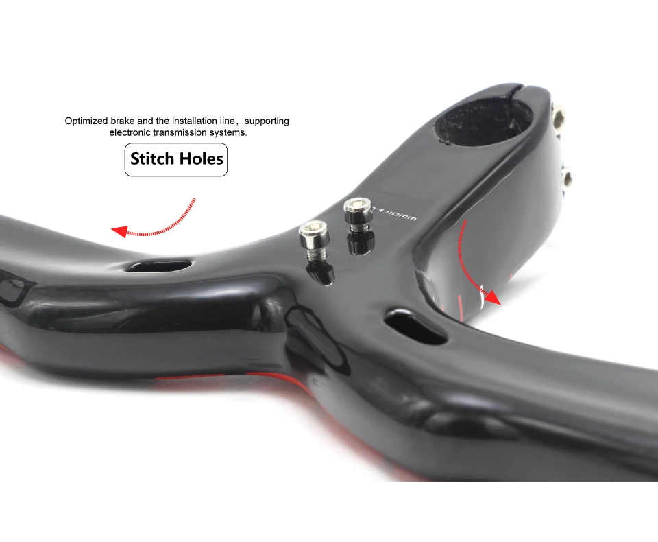 ULLICYC-Integrated Carbon Road Bicycle Handlebar, T800, 28.6mm, Gloss/Matte, Internal Routing, Superlight Bike Accessories