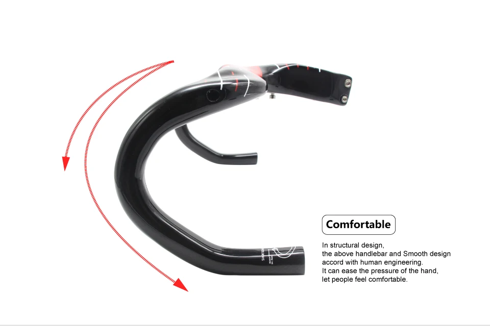 ULLICYC-Integrated Carbon Road Bicycle Handlebar, T800, 28.6mm, Gloss/Matte, Internal Routing, Superlight Bike Accessories