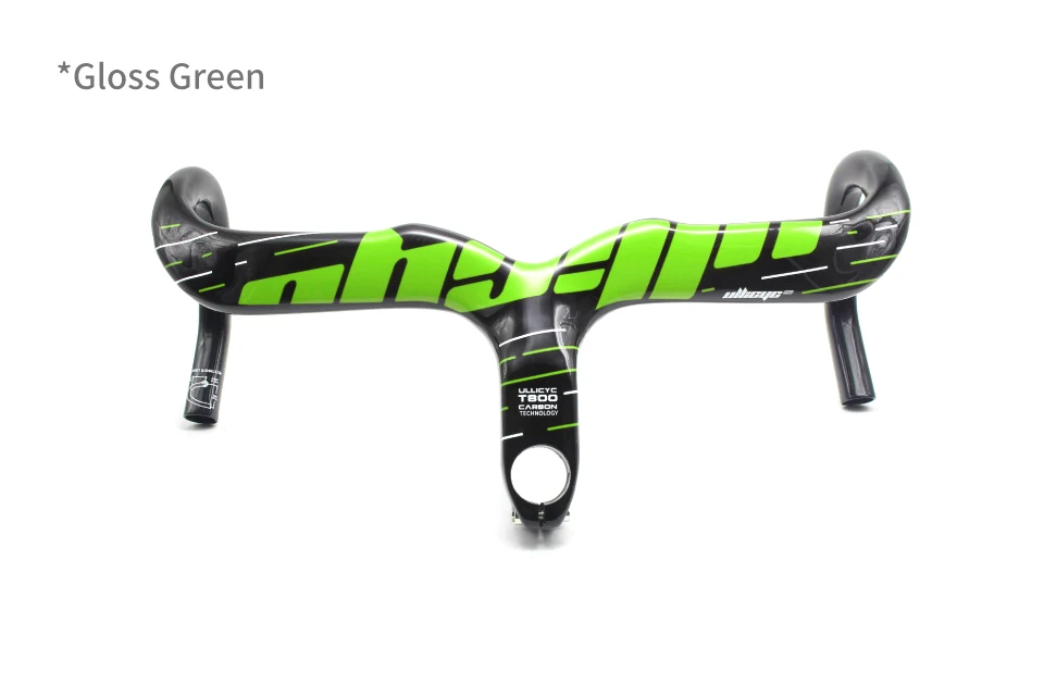 ULLICYC-Integrated Carbon Road Bicycle Handlebar, T800, 28.6mm, Gloss/Matte, Internal Routing, Superlight Bike Accessories