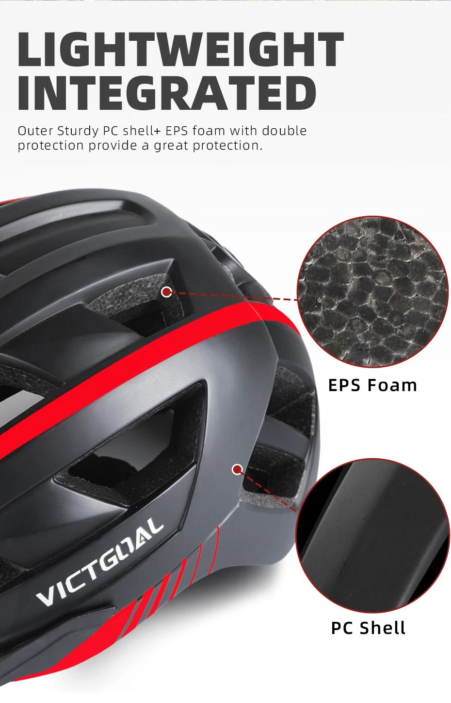 VICTGOAL MTB Bike Helmet for Men Women Visor Goggles LED Rear Light Mountain Road Bicycle Helmets Racing Cycling Safety Riding