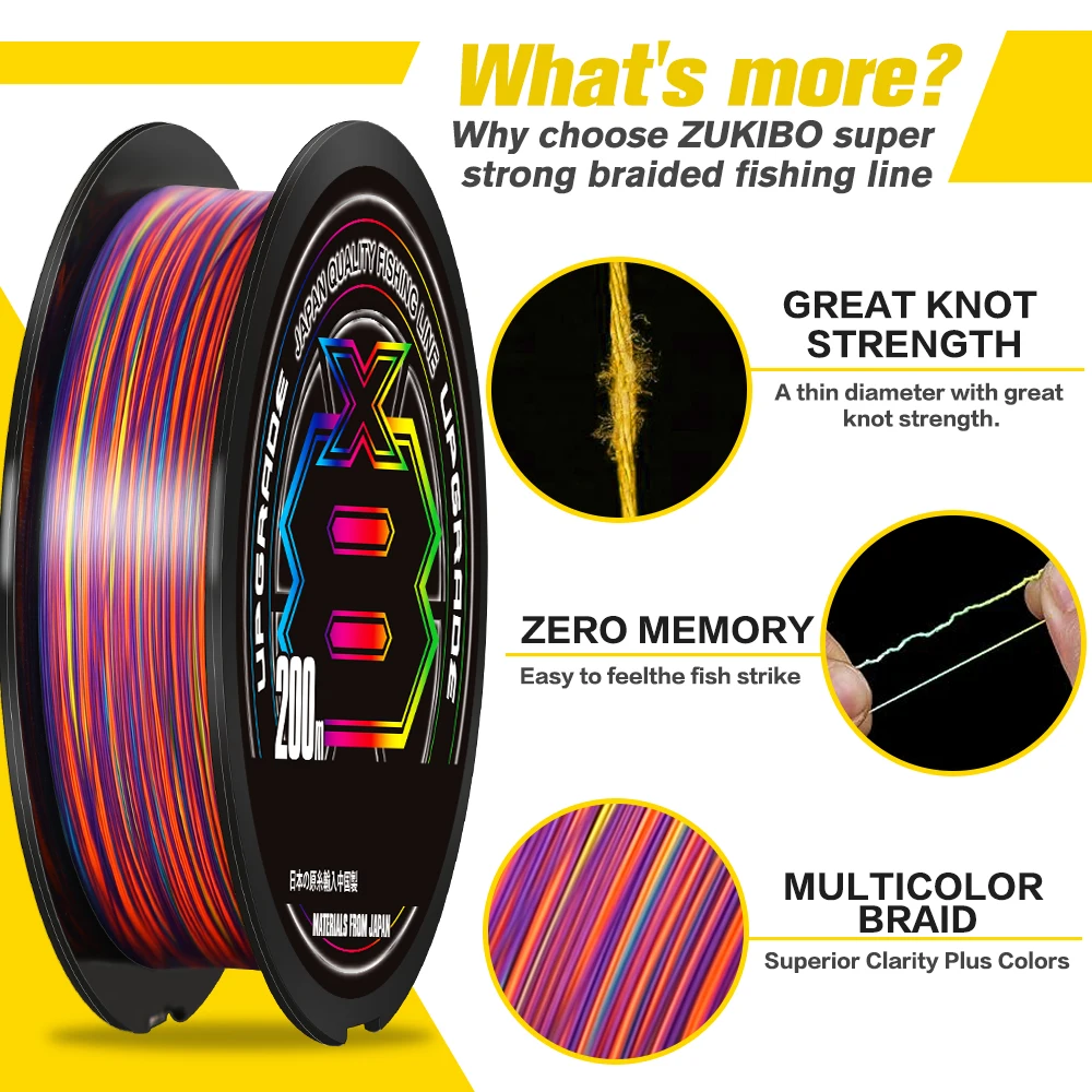 Japan Original Xbraid Upgrade X8 Multicolor High Quality Multifilament Line Super Strong Saltwater Fishing Line 1000M/500M/300M