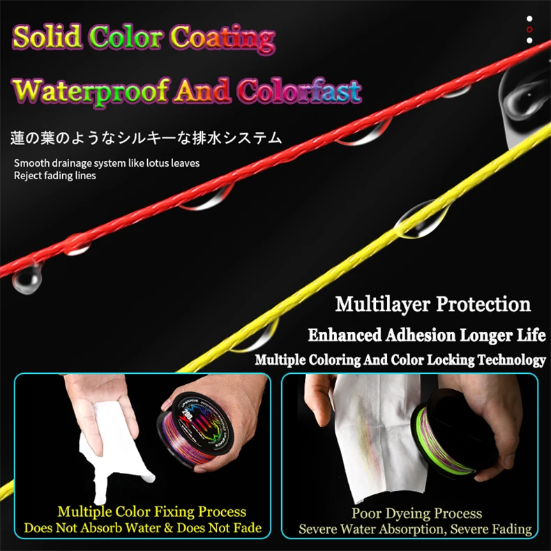 Japan Original Xbraid Upgrade X8 Multicolor High Quality Multifilament Line Super Strong Saltwater Fishing Line 1000M/500M/300M