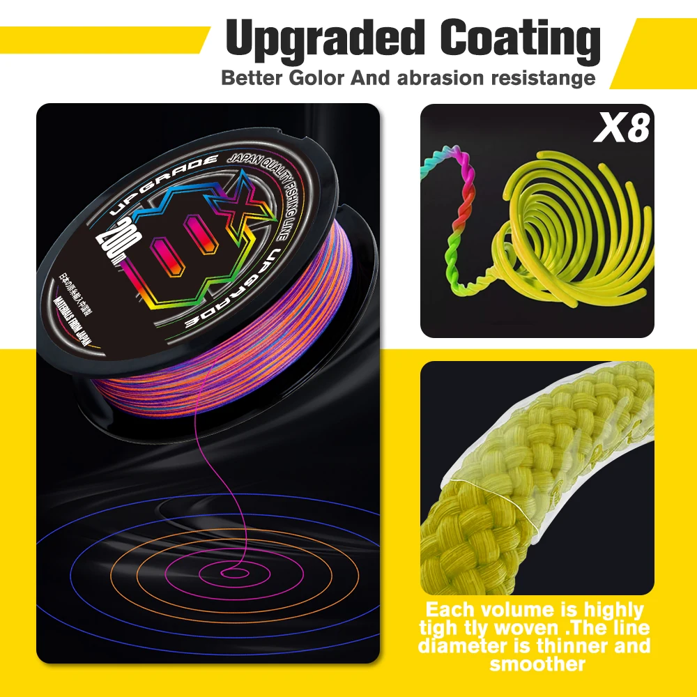 Japan Original Xbraid Upgrade X8 Multicolor High Quality Multifilament Line Super Strong Saltwater Fishing Line 1000M/500M/300M