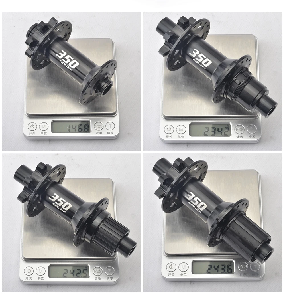 GOLDIX GDX350 32H Light Bicycle Hub Sealed Bearing 6-bolt Disc Brake J-Bend 32 Holes Ratchet 26T BOOST MTB Hub for Shimano SRAM