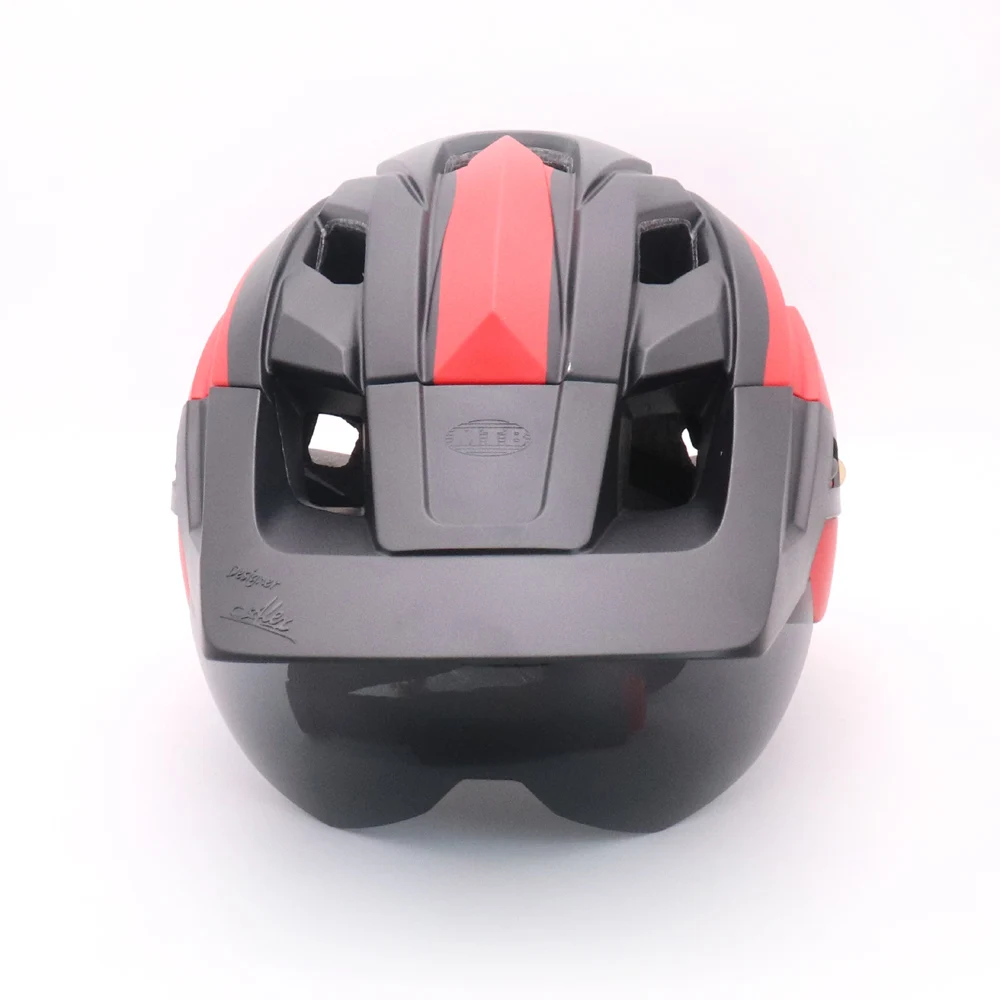 Bike Helmet With Sun Goggle Visor Men Bicycle Helmet Sunglasses Shield Road MTB Cycling Helmets
