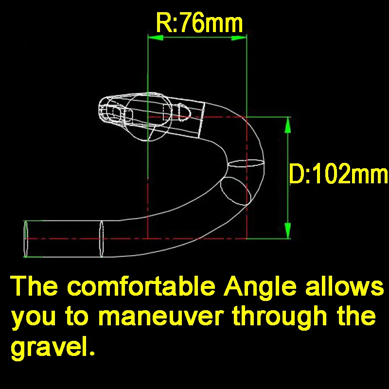 Drop 102mm 340/380/420/460mm 33degrees Fully Hidden Wiring Matte Road Bicycle Handlebar Carbon Gravel Ultralight Big Flare Bar