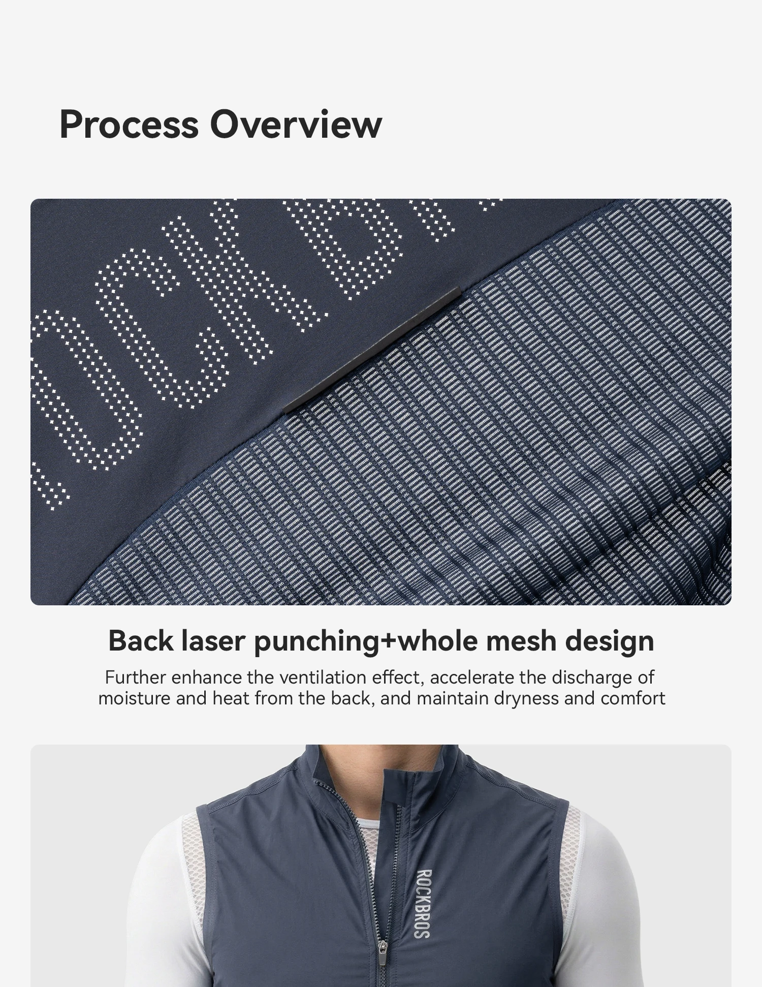 ROCKBROS Windproof Cycling Vest Lightweight Breathable Bicycle Gilet for Men Women Packable Windbreaker Spring Summer Riding