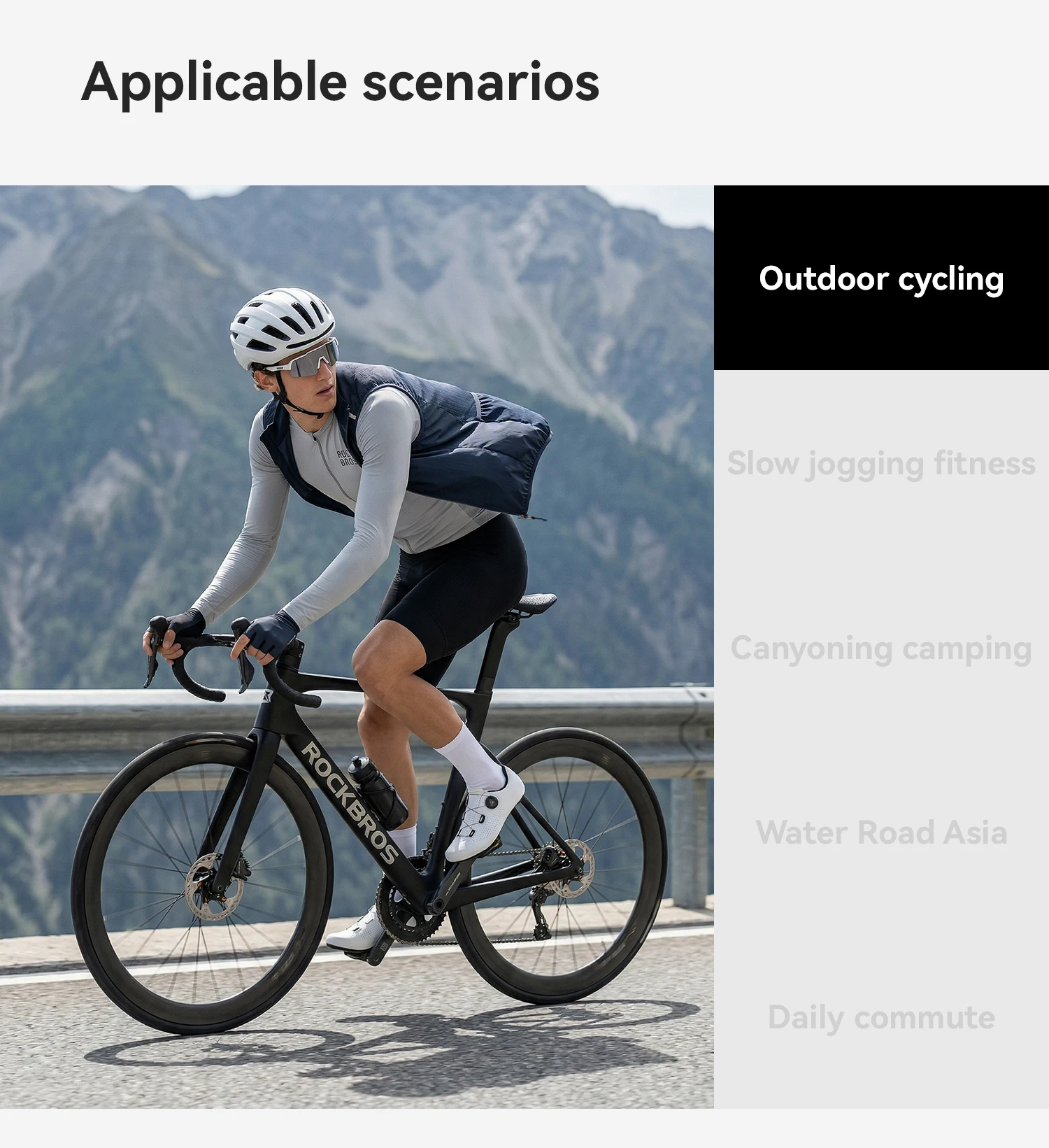 ROCKBROS Windproof Cycling Vest Lightweight Breathable Bicycle Gilet for Men Women Packable Windbreaker Spring Summer Riding