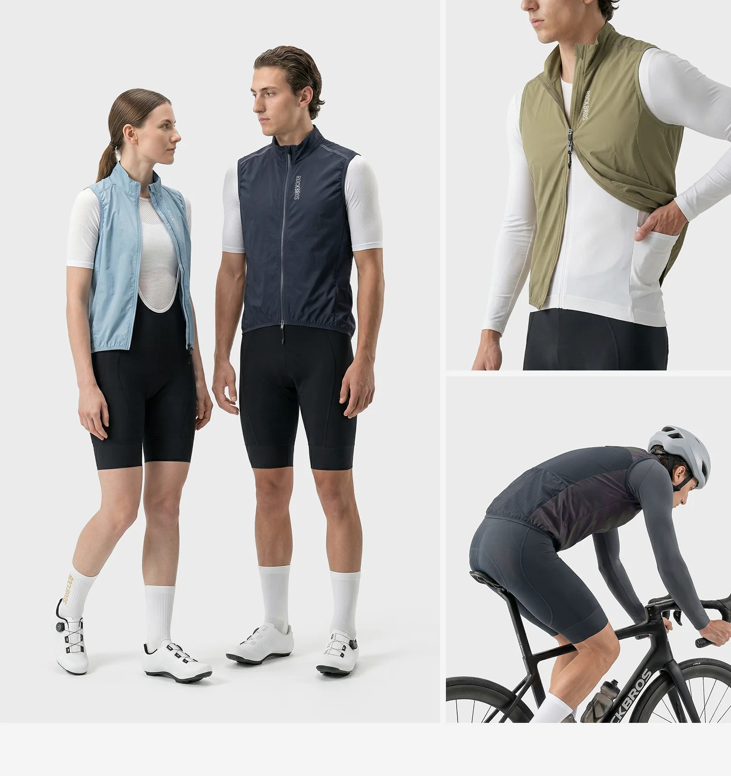 ROCKBROS Windproof Cycling Vest Lightweight Breathable Bicycle Gilet for Men Women Packable Windbreaker Spring Summer Riding