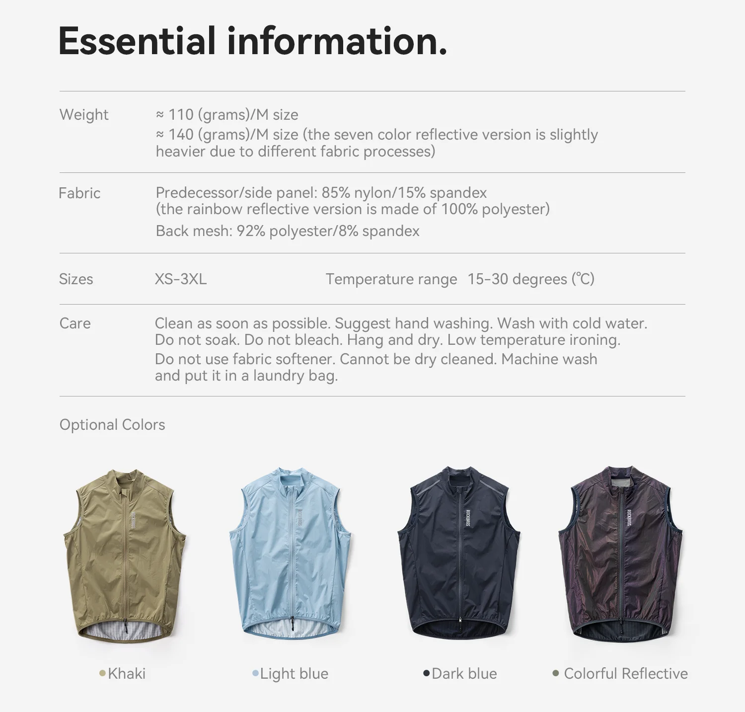 ROCKBROS Windproof Cycling Vest Lightweight Breathable Bicycle Gilet for Men Women Packable Windbreaker Spring Summer Riding
