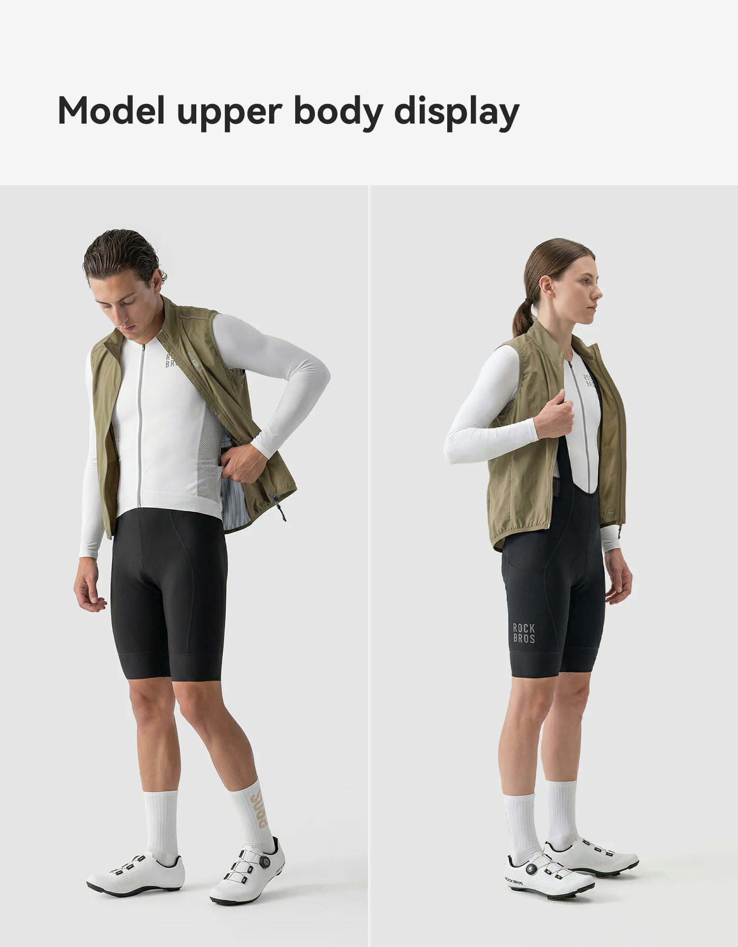 ROCKBROS Windproof Cycling Vest Lightweight Breathable Bicycle Gilet for Men Women Packable Windbreaker Spring Summer Riding