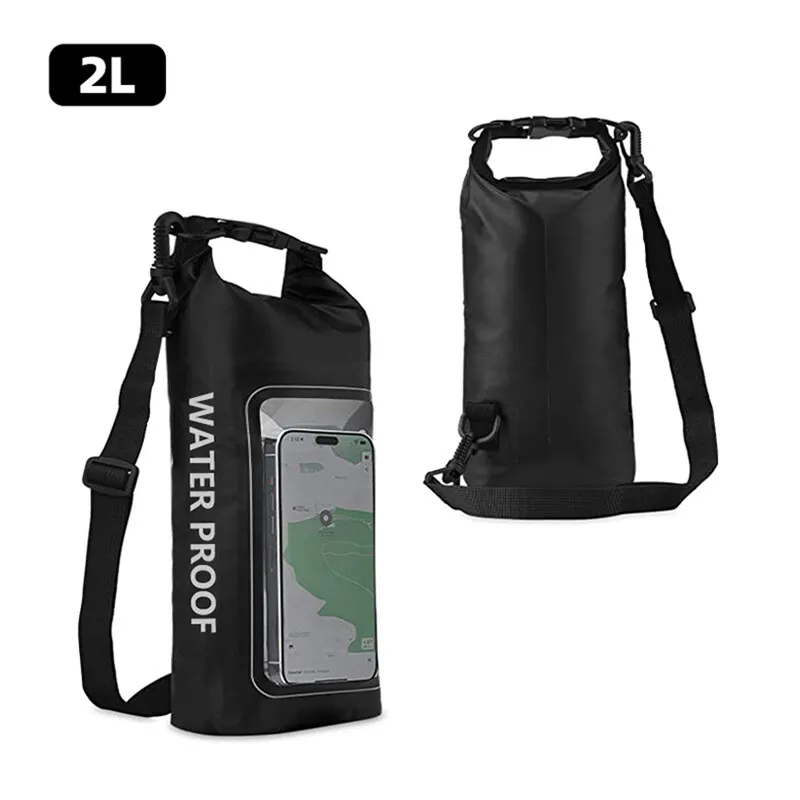 2L Swimming PVC Pack Dry Bag Touch Screen Outdoor Waterproof Shoulder Kayak Bags Trekking Drifting Rafting Surfing Boating Bag