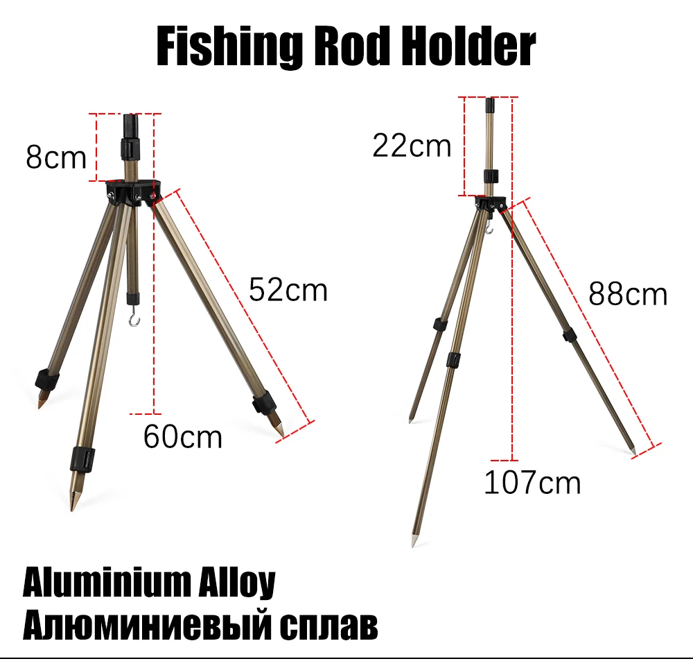 W.P.E Fishing Rod Pod Foldable Adjustable Telescopic Fishing Rod Holder ripod Stand Aluminum Alloy Pole Bracket Fishing Tackle