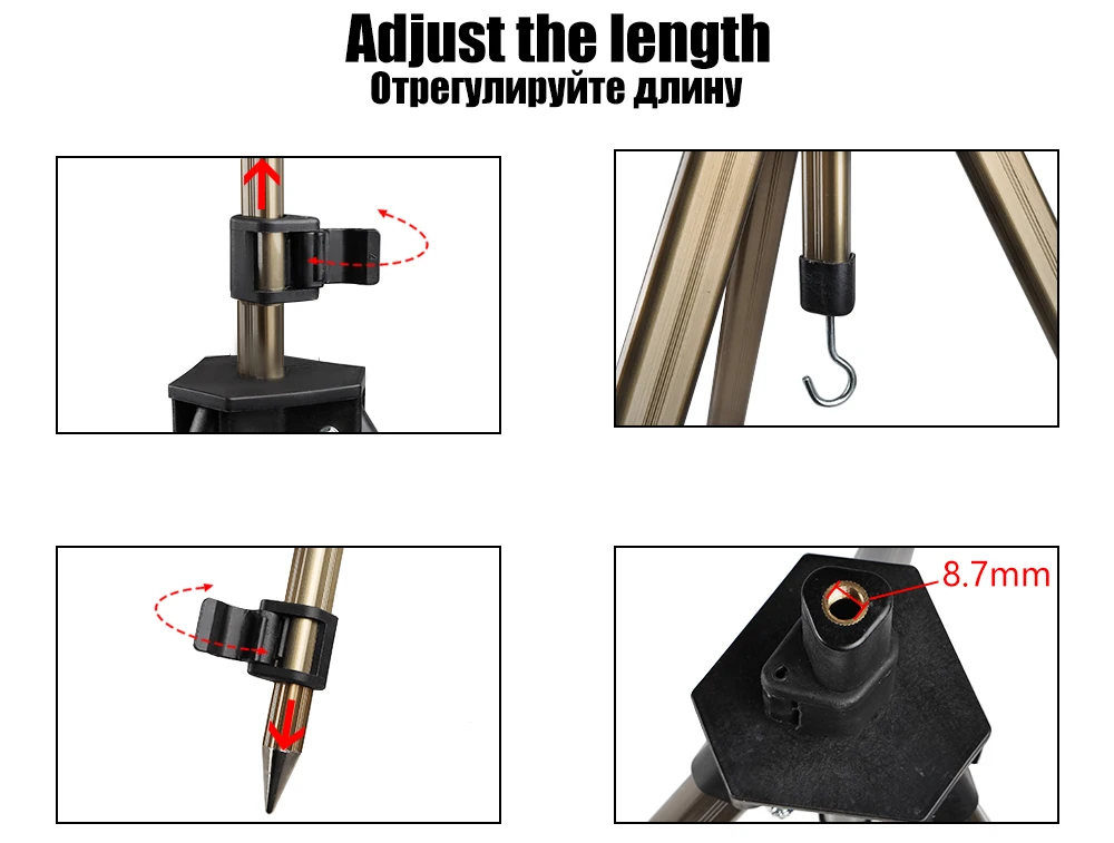 W.P.E Fishing Rod Pod Foldable Adjustable Telescopic Fishing Rod Holder ripod Stand Aluminum Alloy Pole Bracket Fishing Tackle