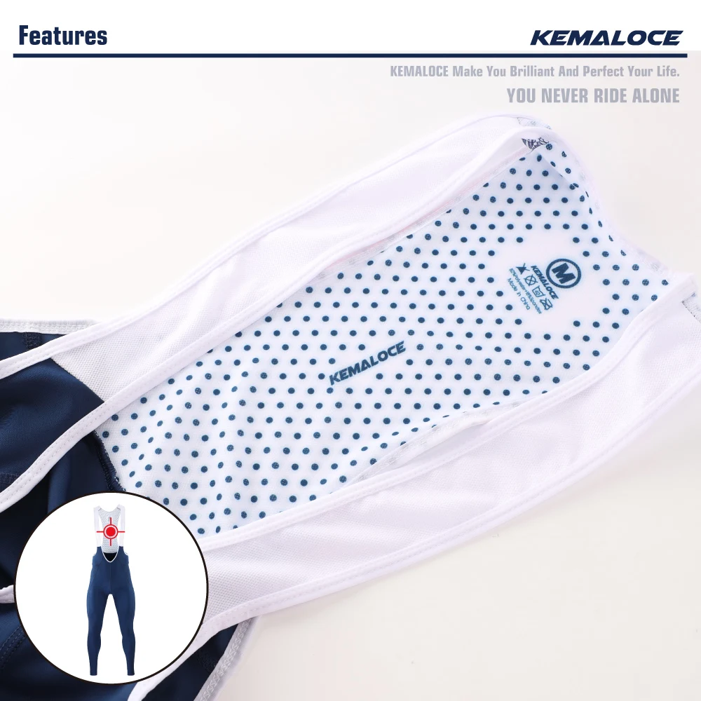 KEMALOCE Men Cycling Pants Summer&Autumn Quick Dry Blue/Black/Grey Gel Pad MTB Bike Bib Pants High End Breathable Long Tights