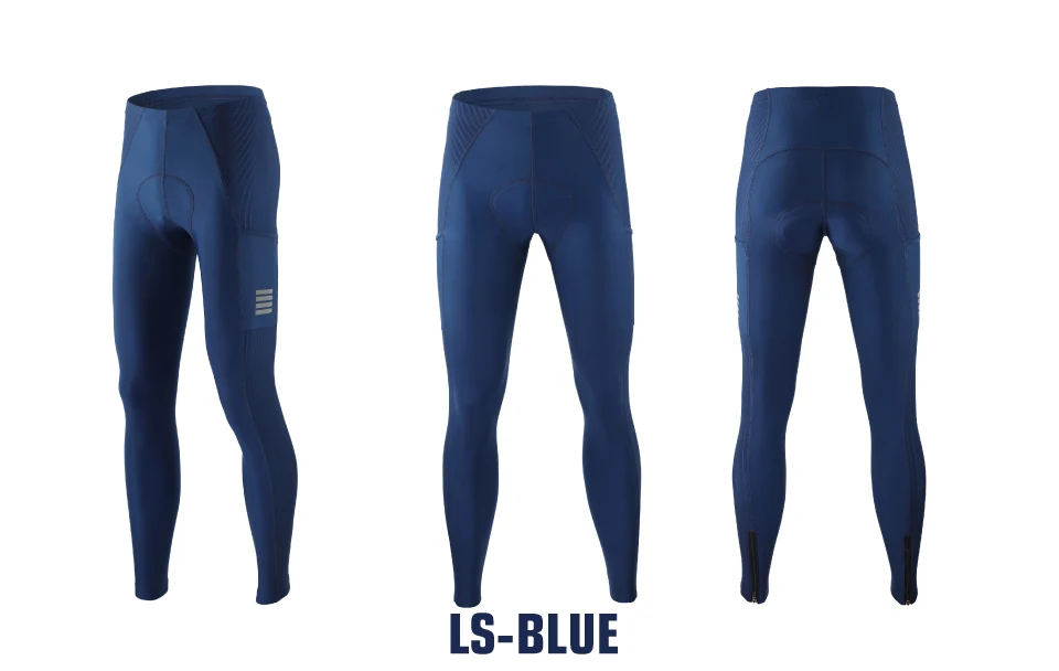 KEMALOCE Men Cycling Pants Summer&Autumn Quick Dry Blue/Black/Grey Gel Pad MTB Bike Bib Pants High End Breathable Long Tights