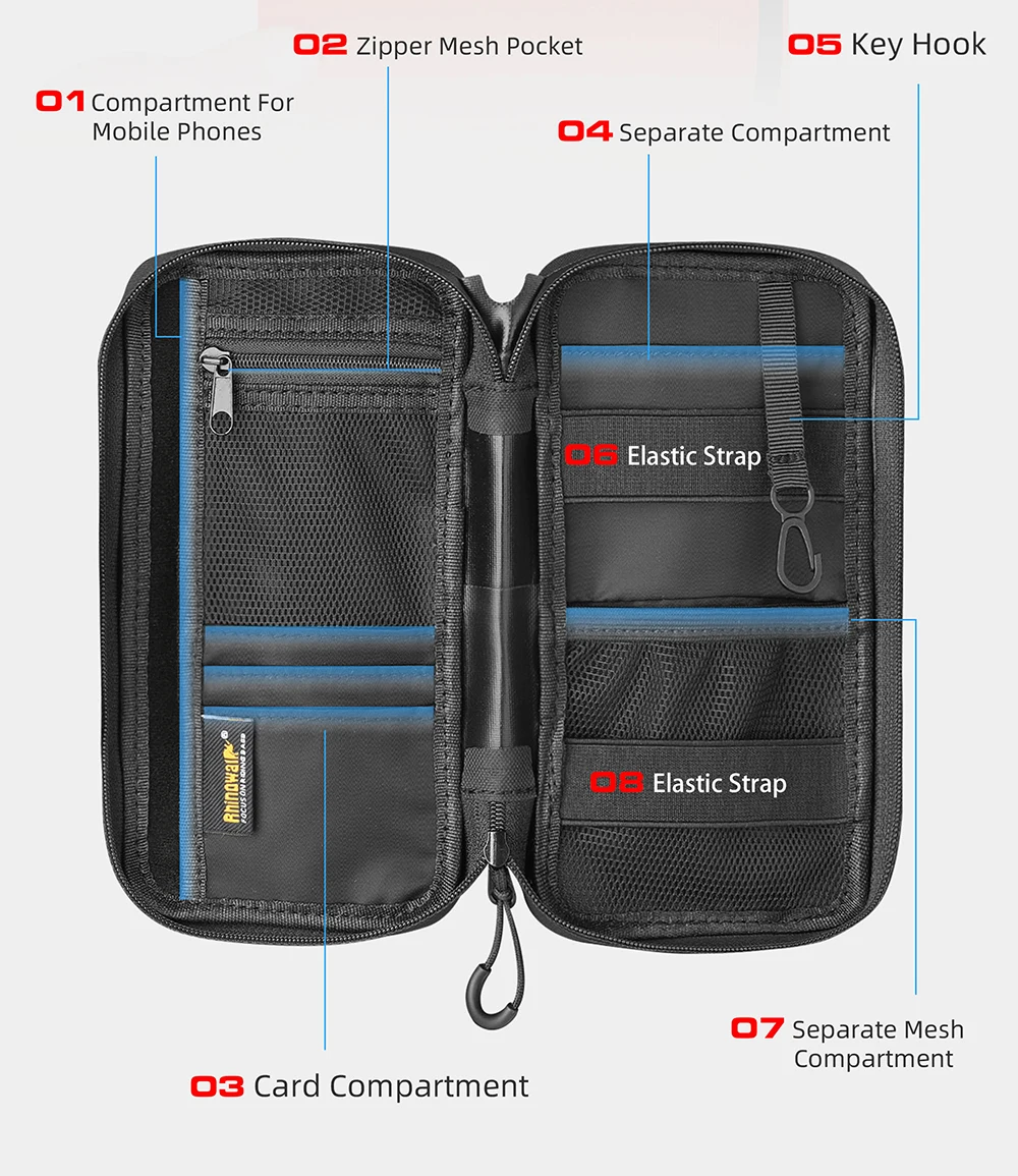Rhinowalk Riding Pouch Waterproof Lightweight Cycling Handbag Clothing Pack Quick Release Riding Portable Tool Bag Case
