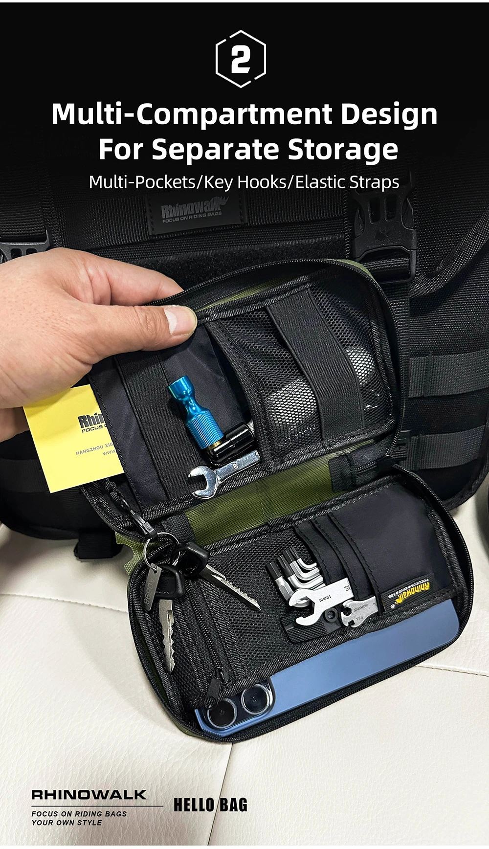Rhinowalk Riding Pouch Waterproof Lightweight Cycling Handbag Clothing Pack Quick Release Riding Portable Tool Bag Case