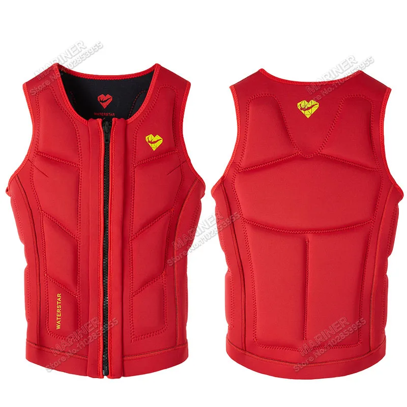 Premium Elastic Neoprene Impact Vest wake surfing Comp Vest men women but Great for All Other Watersports Activities life jacket