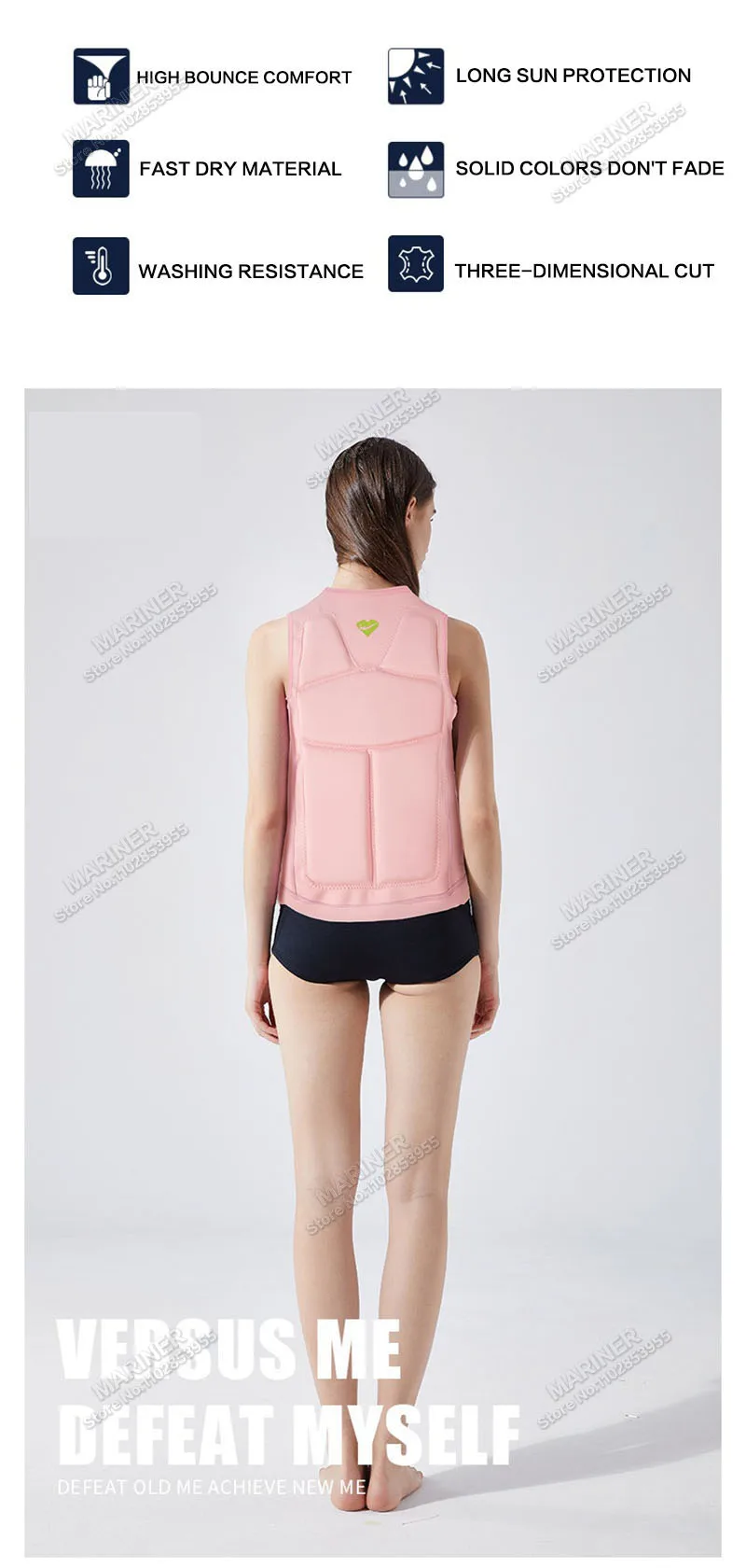 Premium Elastic Neoprene Impact Vest wake surfing Comp Vest men women but Great for All Other Watersports Activities life jacket