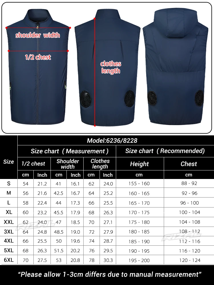 2026 Cool Vest Wearable Cooling Fan Vest Air-conditioned Clothes Cooling 13 Hours for High Temperature Work Fishing Vest Hiking