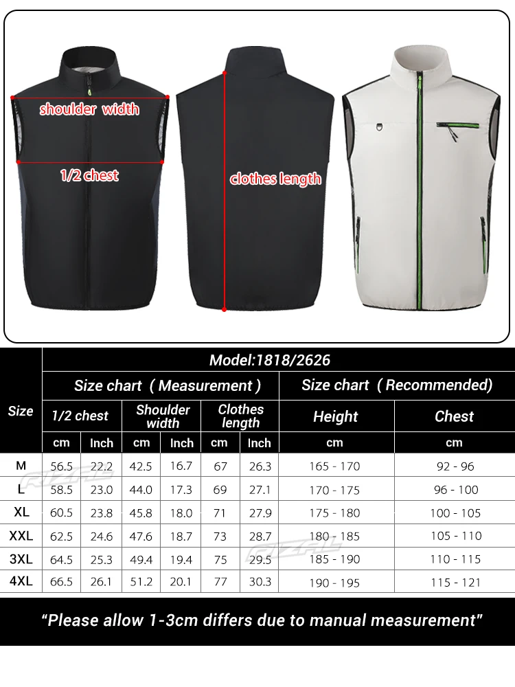 2026 Cool Vest Wearable Cooling Fan Vest Air-conditioned Clothes Cooling 13 Hours for High Temperature Work Fishing Vest Hiking