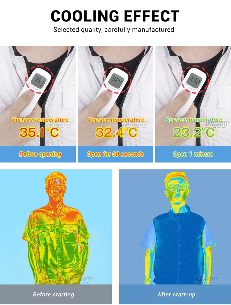2026 Cool Vest Wearable Cooling Fan Vest Air-conditioned Clothes Cooling 13 Hours for High Temperature Work Fishing Vest Hiking