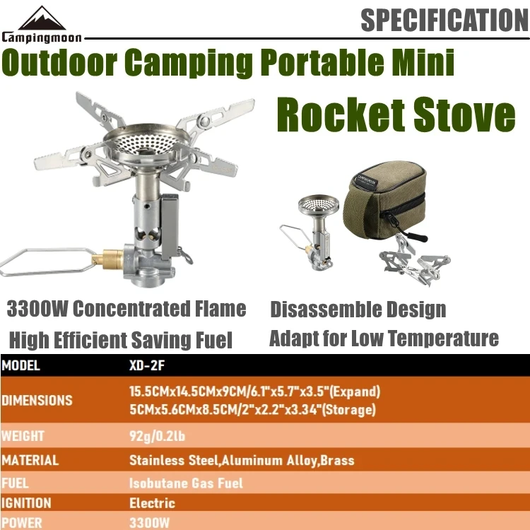 CAMPINGMOON XD-2F Outdoor Portable Voltage Stabilized Integrated Gas Stove High Power Windproof Hiking Field Stove Cooker