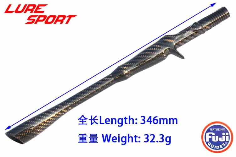 LureSport 3K Woven Carbon Unibody 35cm Cast Reel Seat Grip Handle Triangular Butt FUJI KDPS16 Rod Building Component Repair DIY