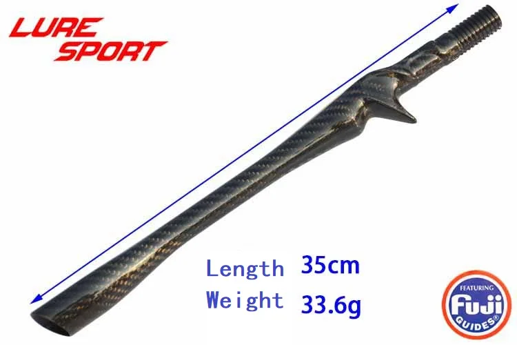 LureSport 3K Woven Carbon Unibody 35cm Cast Reel Seat Grip Handle Triangular Butt FUJI KDPS16 Rod Building Component Repair DIY