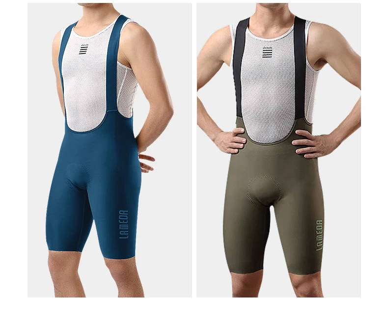 LAMEDA Summer Cycling Bib Shorts Men Outdoor Wear Bike Ride Padded Riding Bib Tights Bicycle Men's Cycling Clothing Quick-Dry
