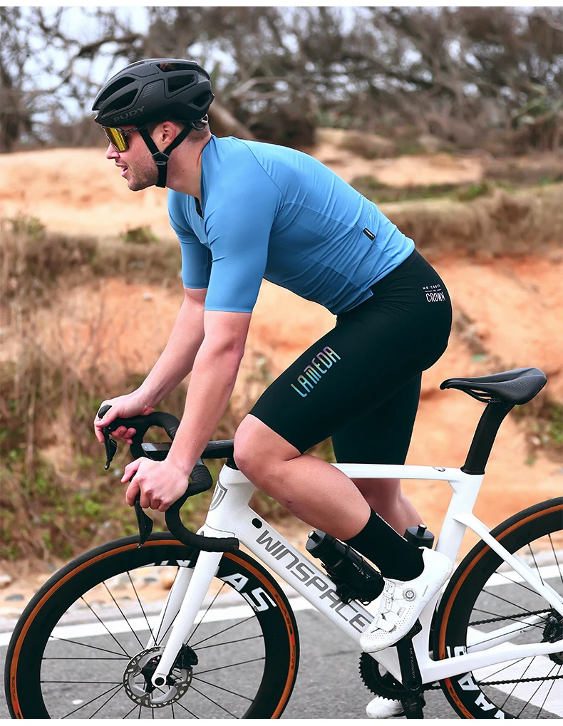 LAMEDA Summer Cycling Bib Shorts Men Outdoor Wear Bike Ride Padded Riding Bib Tights Bicycle Men's Cycling Clothing Quick-Dry
