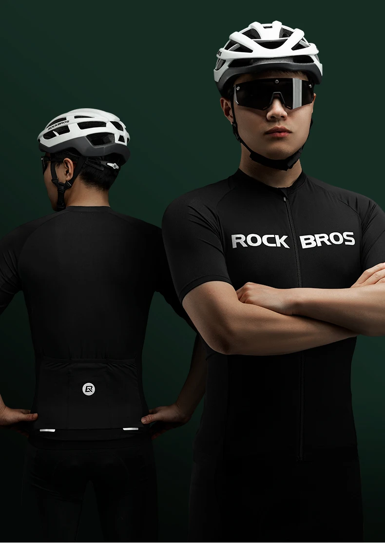 ROCKBROS Cycling Jersey Summer Bicycle Skin-Friendly Breathable Short Sleeve Sports Quick Dry Reflective Cycling Equipment