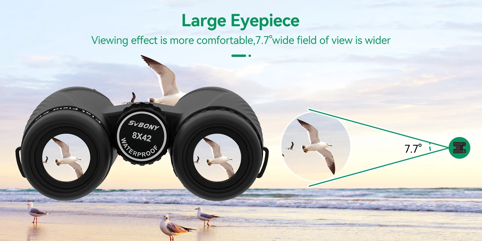 Svbony SA205 Binoculars 8X42/10X42 ED Flat-field Professional IPX7 Waterproof BAK4,Bird Watching,Stargazing,Camping,Astronomy