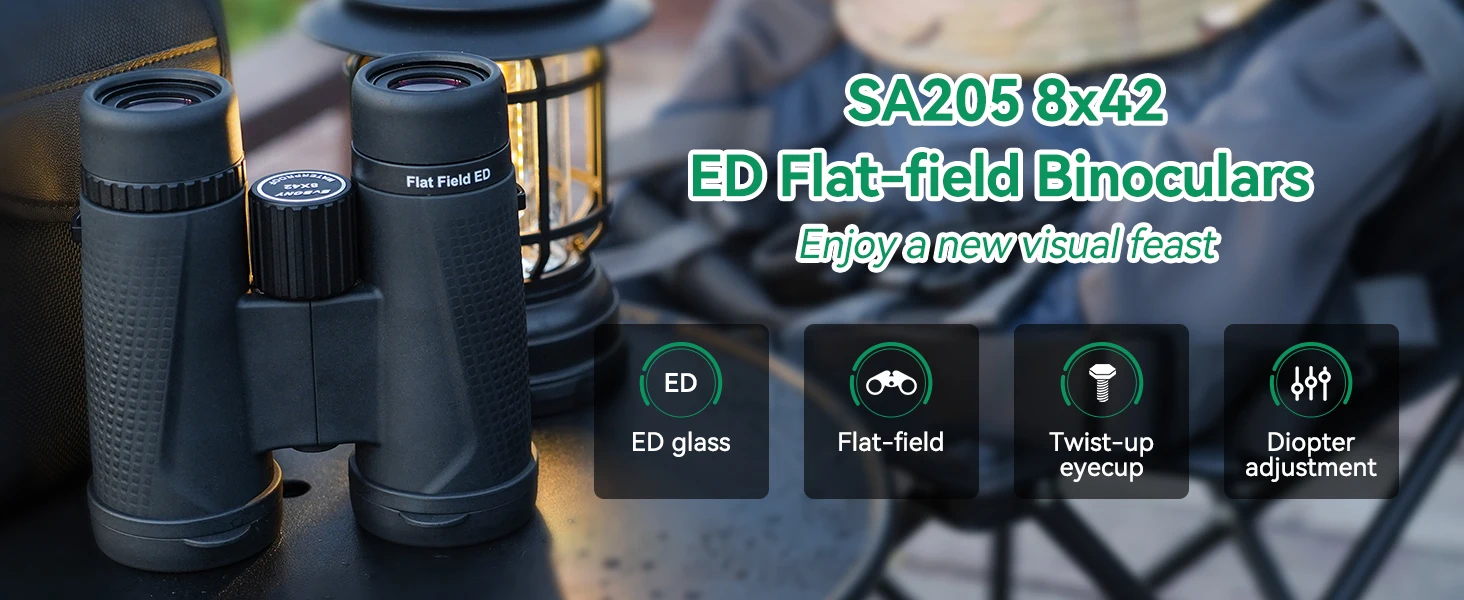 Svbony SA205 Binoculars 8X42/10X42 ED Flat-field Professional IPX7 Waterproof BAK4,Bird Watching,Stargazing,Camping,Astronomy