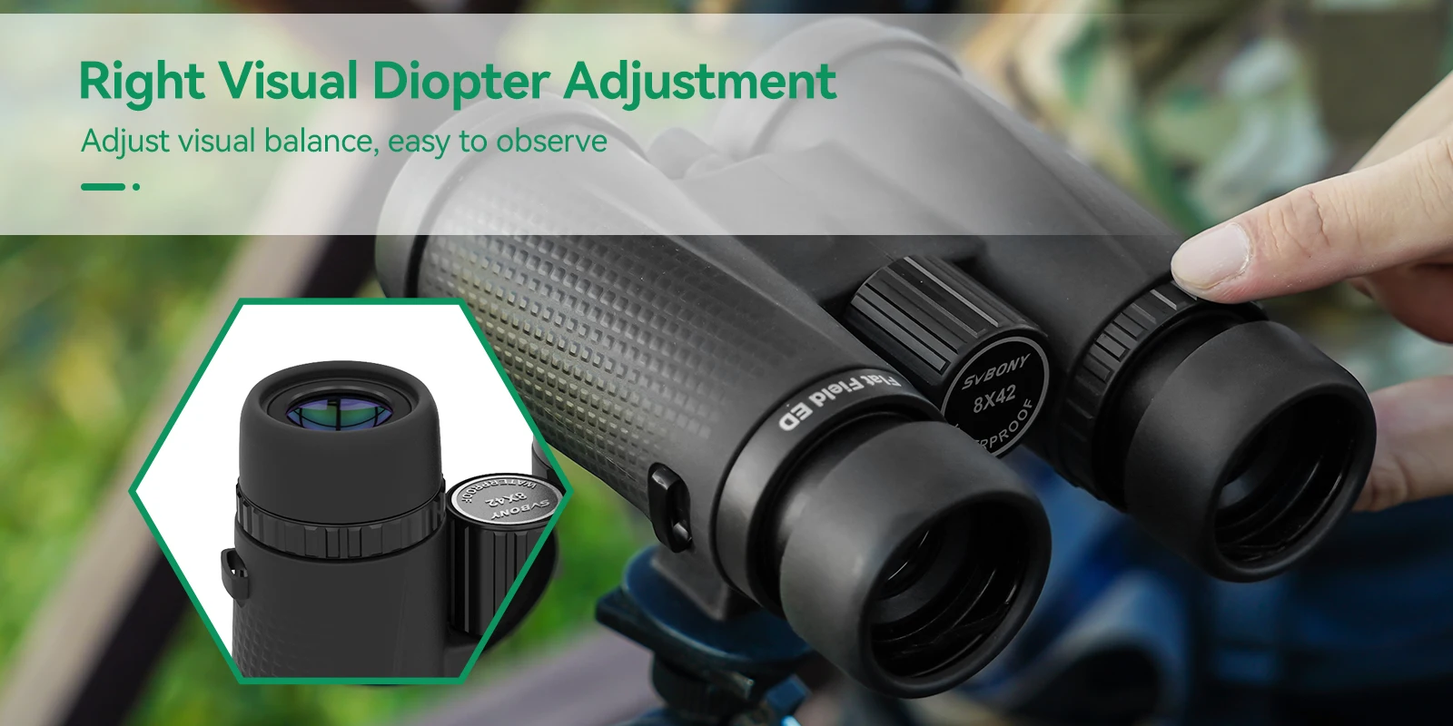 Svbony SA205 Binoculars 8X42/10X42 ED Flat-field Professional IPX7 Waterproof BAK4,Bird Watching,Stargazing,Camping,Astronomy