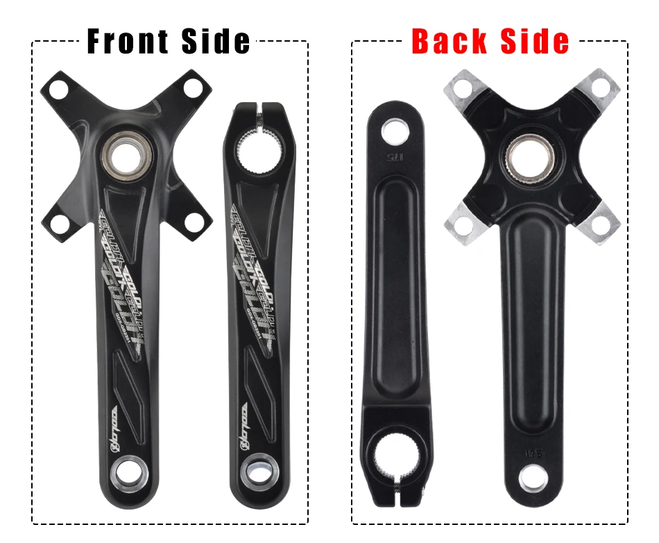 GOLDIX 104BCD Wide and Narrow Teeth Bicycle Crankset 170/175mm Crank Round/Oval Chain Ring 32T/34T/36T/38T Bicycle Crankset