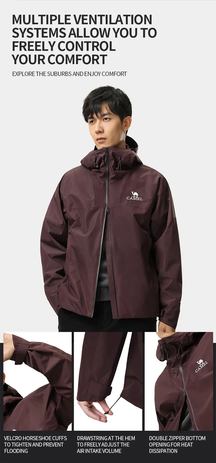 GOLDEN CAMEL Outdoor Hiking Jackets Windbreakers Waterproof Jacket for Men 2023 Autumn Men's Winter Coats Travel Cycling Clothes