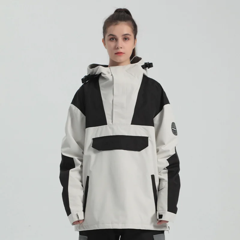 Gsou-Snow -30℃ Ski Jacket for Men and Women Hooded Sweater Reflective Trend Skiing Thickened Warmth Waterproof Ski Jacket Pant