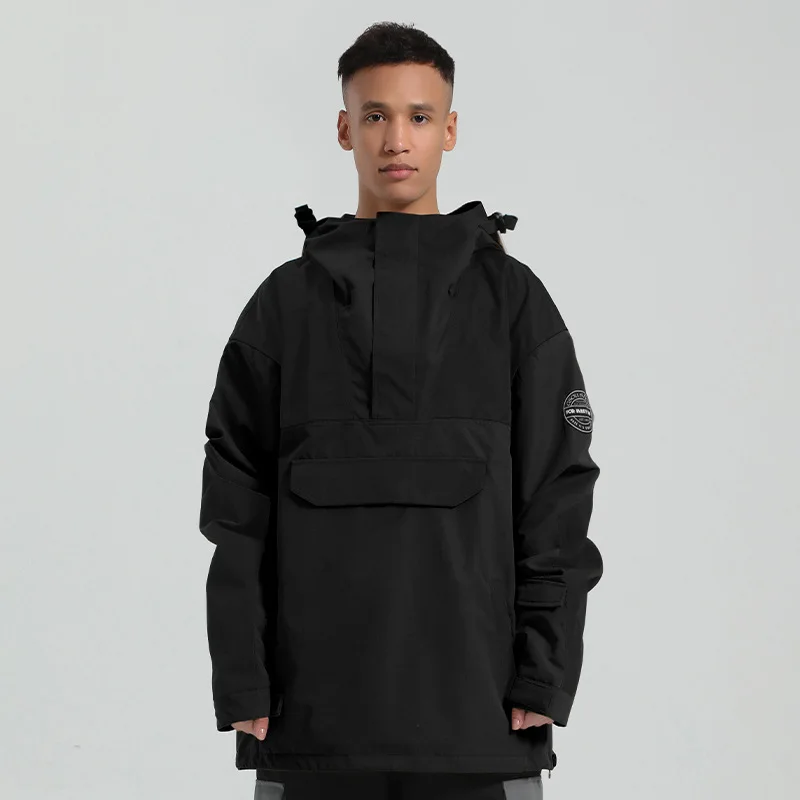 Gsou-Snow -30℃ Ski Jacket for Men and Women Hooded Sweater Reflective Trend Skiing Thickened Warmth Waterproof Ski Jacket Pant
