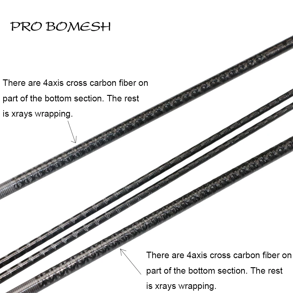 Pro Bomesh 1 Set 1.68m UL L 2 Section X-ray Wrapping Carbon Fiber Travel Rod Blank DIY Rod Building Component Cane